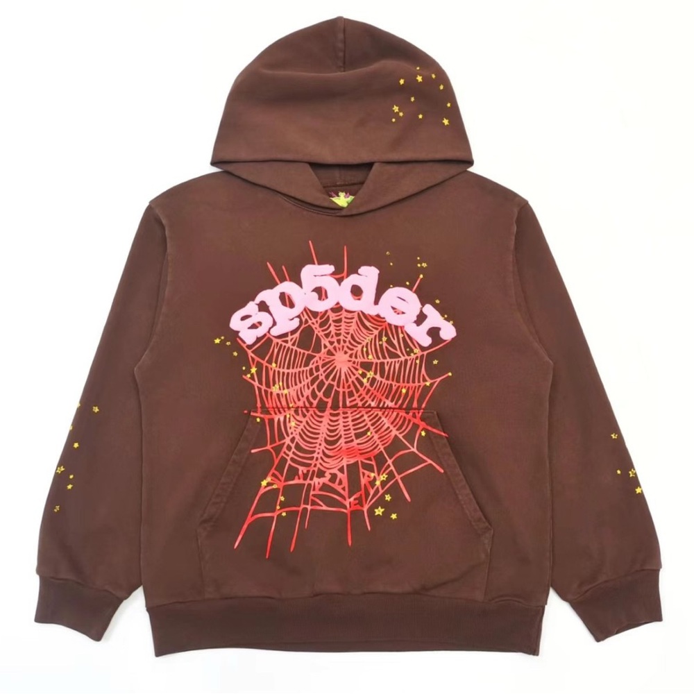 Brown and Red Graphic Sweater with Bold Design
